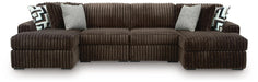 Midnight-Madness Double Chaise Sectional - Chocolate