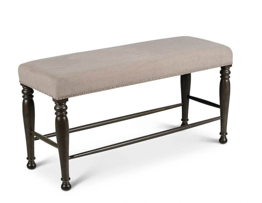 Steve Silver Caswell Counter Bench in Harbor Grey
