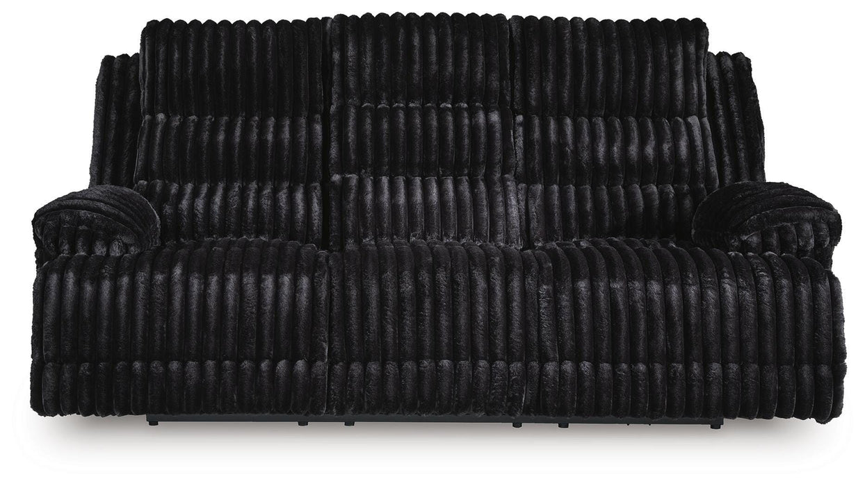 Technique Power Reclining Sofa with Drop Down Table