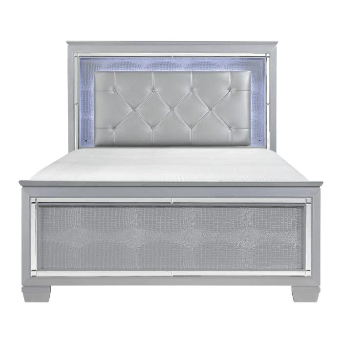 Allura Queen Panel Bed in Silver 1916-1*
