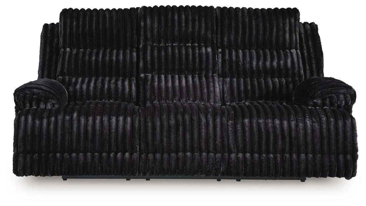 Technique Power Reclining Sofa with Drop Down Table