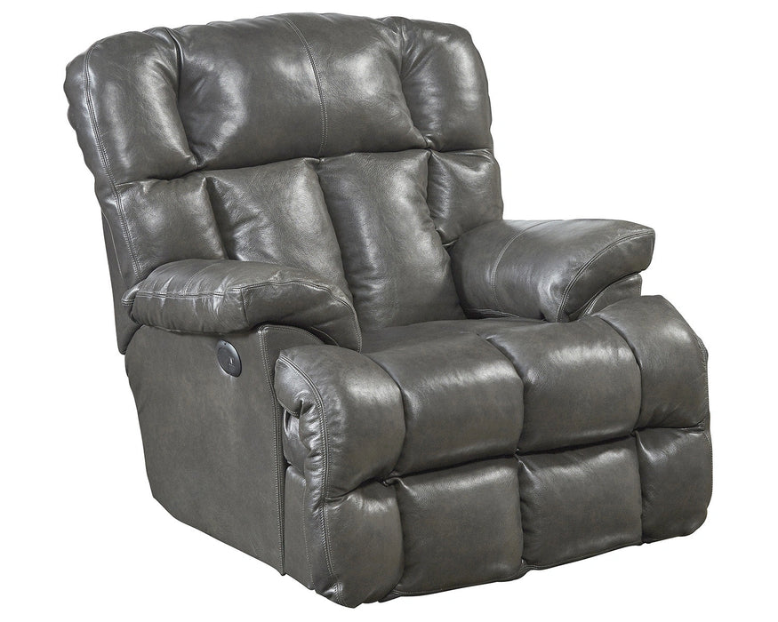 Catnapper Victor Chaise Rocker Recliner in Steel