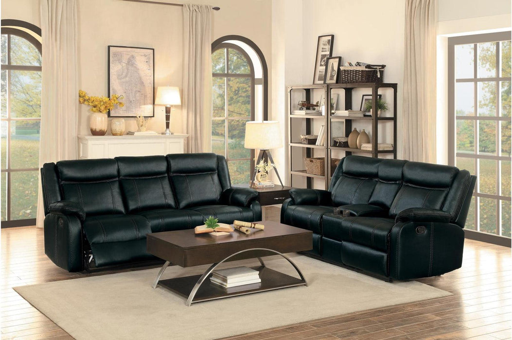 Jude Double Glider Recliner Sofa in Black 8201BLK-3