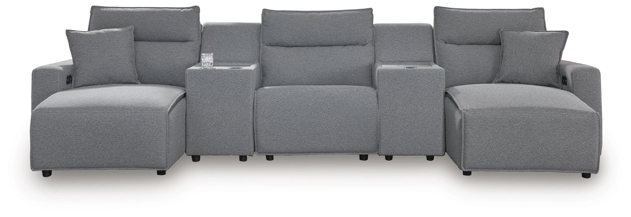 Modmax II Reclining Sectional with Double Chaise and Consoles