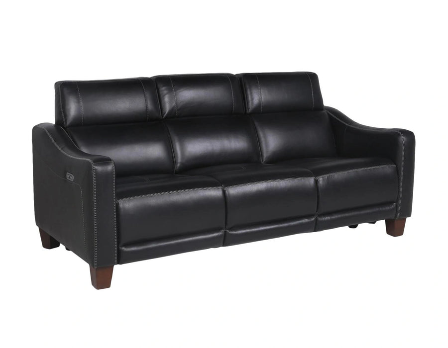 Steve Silver Giorno Dual Power Leather Sofa in Midnight