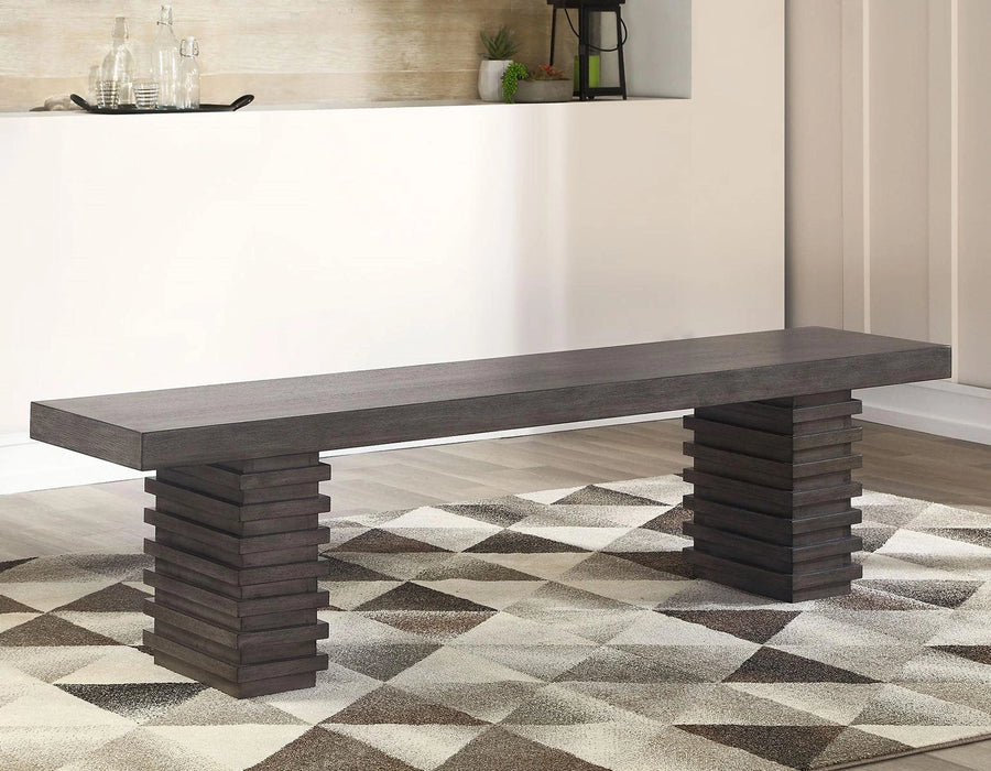 Steve Silver Mila Bench in Washed Grey