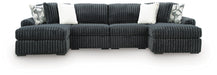 Midnight-Madness Double Chaise Sectional - Gunmetal