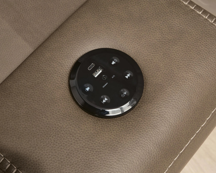 Max-Media Power Reclining Sectional with Audio Console